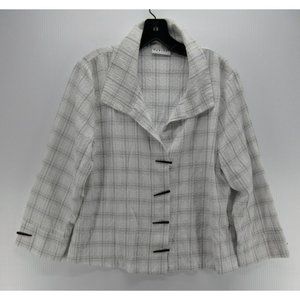 Habitat Shirt Medium Plaid Preppy Toggle Breathable Blouse Knit *